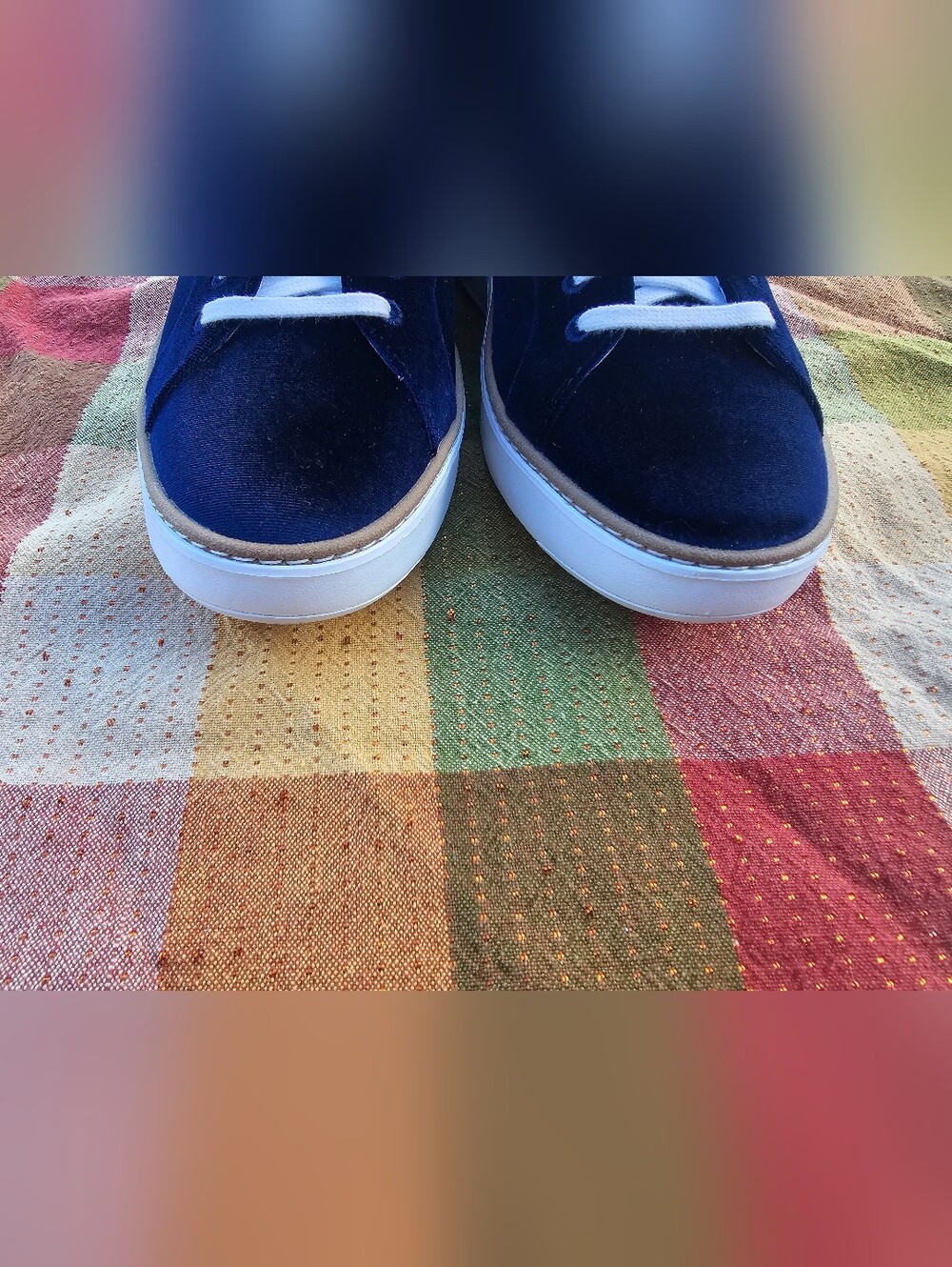 Cole Haan GrandPro Navy Velvet Fashion Sneakers White Sole Women's Size 9B - Picture 7 of 11